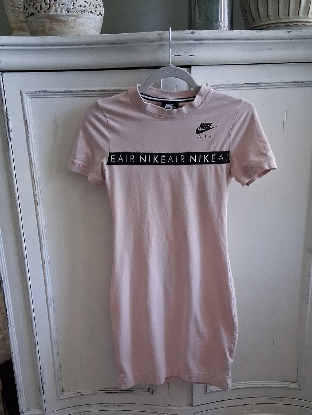 Nike Pink Mini T-Shirt Dress with Black Nike Air Details